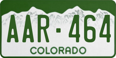 CO license plate AAR464