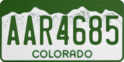 CO license plate AAR4685