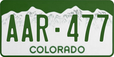 CO license plate AAR477