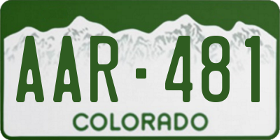 CO license plate AAR481
