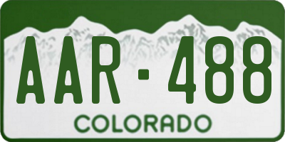 CO license plate AAR488