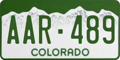 CO license plate AAR489