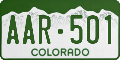 CO license plate AAR501