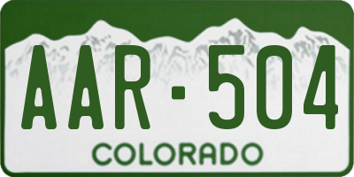 CO license plate AAR504