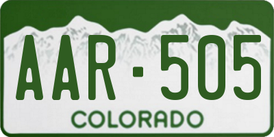 CO license plate AAR505