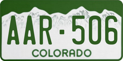 CO license plate AAR506