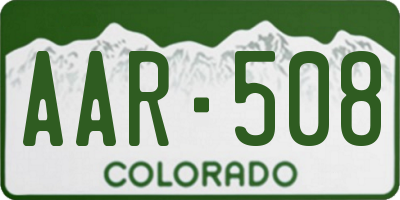 CO license plate AAR508
