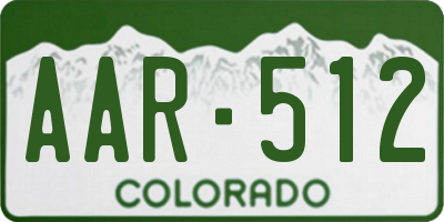CO license plate AAR512