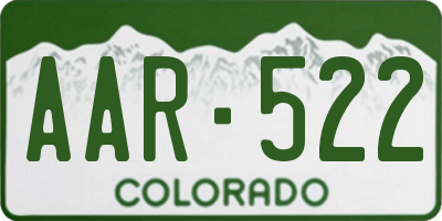 CO license plate AAR522