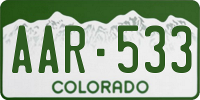 CO license plate AAR533