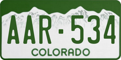 CO license plate AAR534