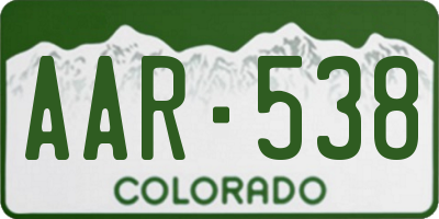 CO license plate AAR538