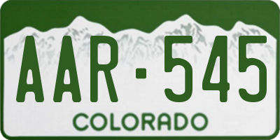 CO license plate AAR545