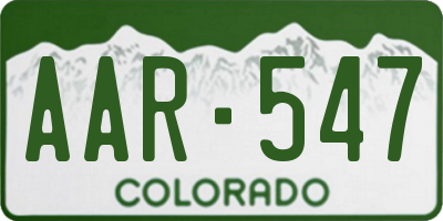 CO license plate AAR547