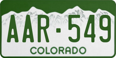 CO license plate AAR549