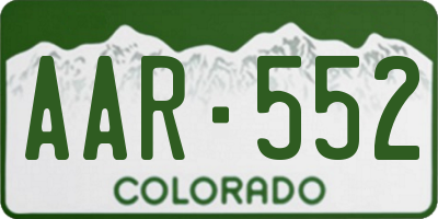 CO license plate AAR552