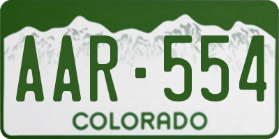 CO license plate AAR554