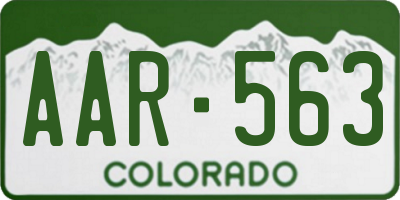 CO license plate AAR563