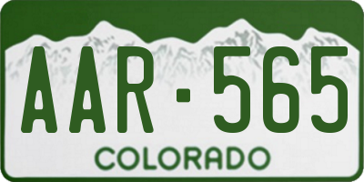 CO license plate AAR565