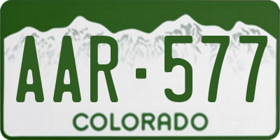 CO license plate AAR577