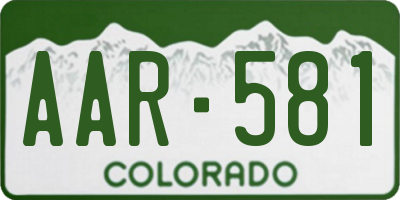 CO license plate AAR581
