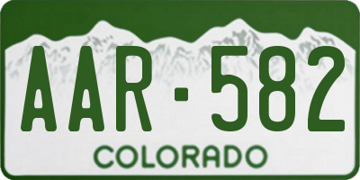 CO license plate AAR582