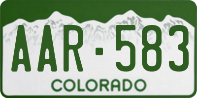 CO license plate AAR583