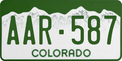 CO license plate AAR587