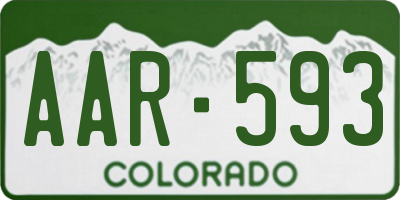 CO license plate AAR593
