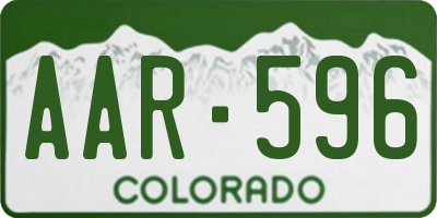 CO license plate AAR596