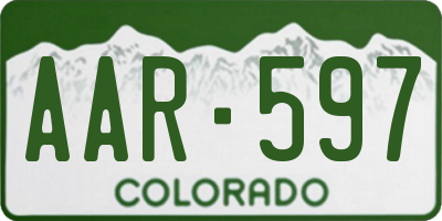 CO license plate AAR597