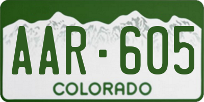 CO license plate AAR605