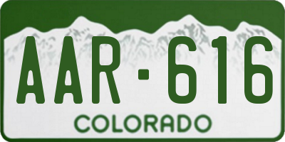 CO license plate AAR616