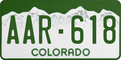 CO license plate AAR618