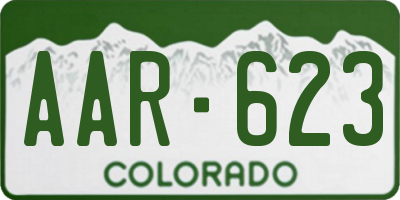 CO license plate AAR623