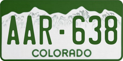 CO license plate AAR638