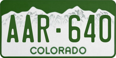 CO license plate AAR640