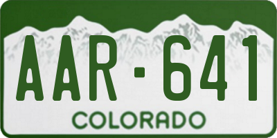 CO license plate AAR641