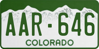 CO license plate AAR646