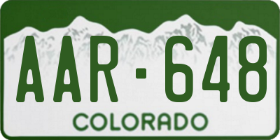CO license plate AAR648
