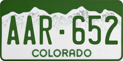 CO license plate AAR652