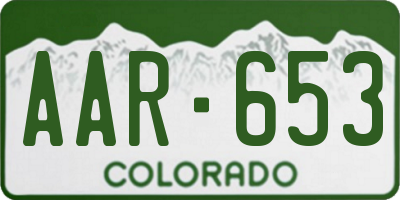 CO license plate AAR653