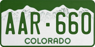 CO license plate AAR660