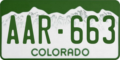 CO license plate AAR663