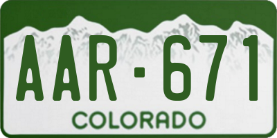 CO license plate AAR671