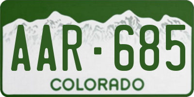 CO license plate AAR685