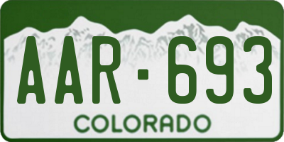 CO license plate AAR693