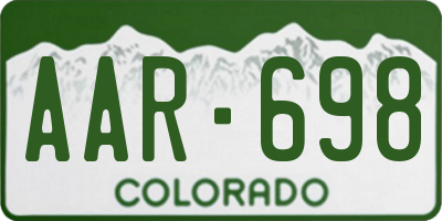 CO license plate AAR698