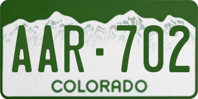 CO license plate AAR702