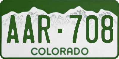 CO license plate AAR708